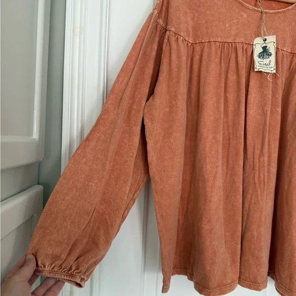 NWT Easel mineral wash baby doll long sleeve size large - Picture 2 of 6